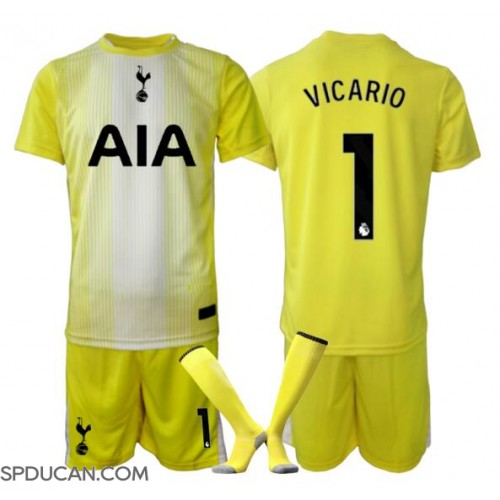 Dječji Nogometni Dres Tottenham Hotspur Guglielmo Vicario #1 Golmanski Rezervni 2025-26 Kratak Rukav (+ Kratke hlače)